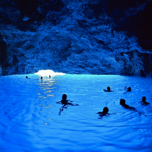 Blue cave in Greece 