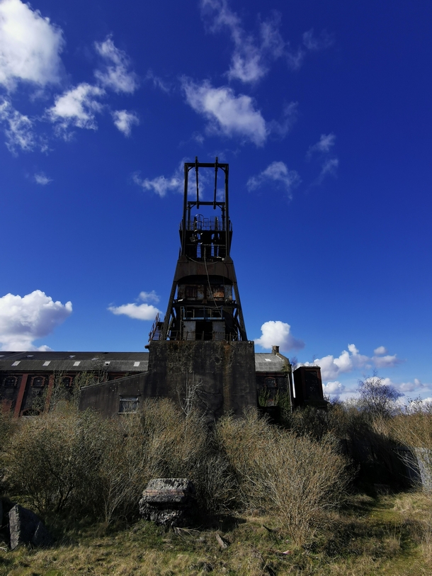 Blue skies above a Coal hill