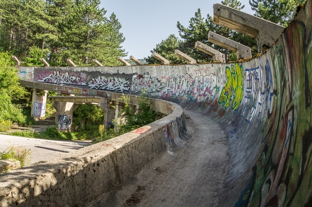 Bobsleigh track that once saw its glory during the Olympic wintergames of Sarajevo in  has been abandoned since the civil war in the early s 