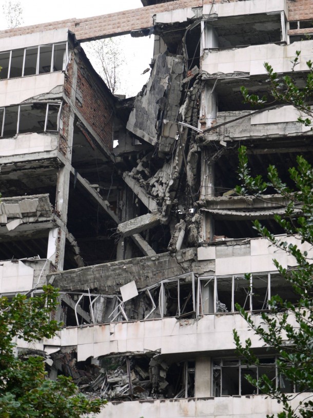 Bombed building in the center of Belgrade Europe