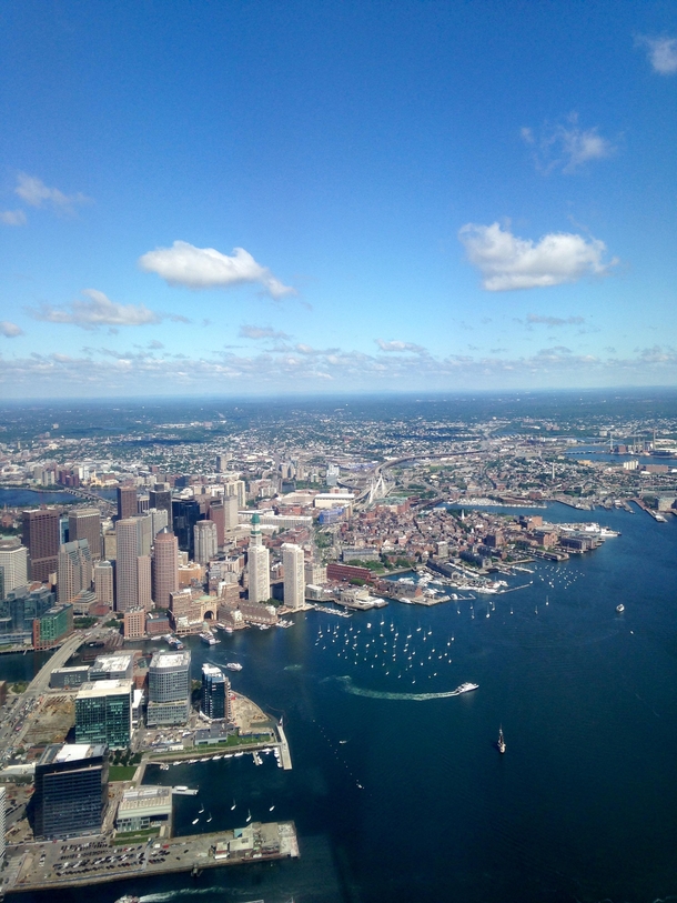 Boston from an airplane