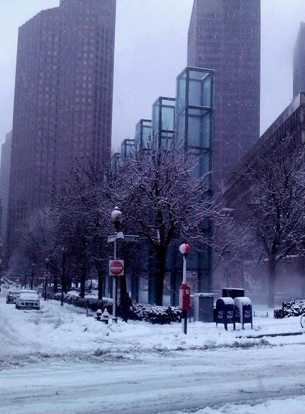 Boston holocaust memorial snow 