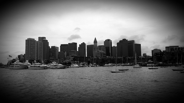 Boston Massachusetts - Skyline view from a Ferry 