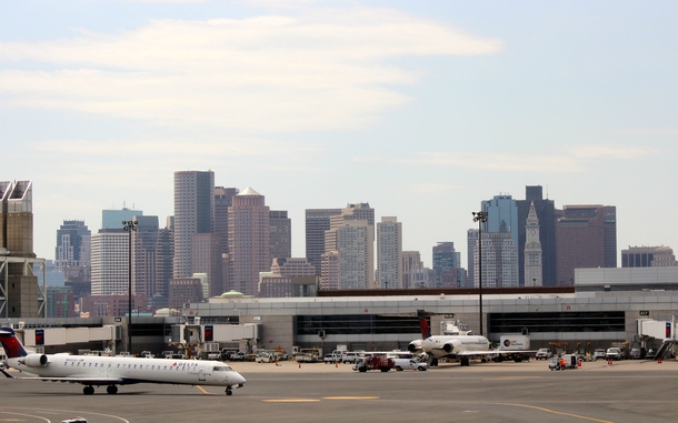 Boston Skyline from Logan International Airport 