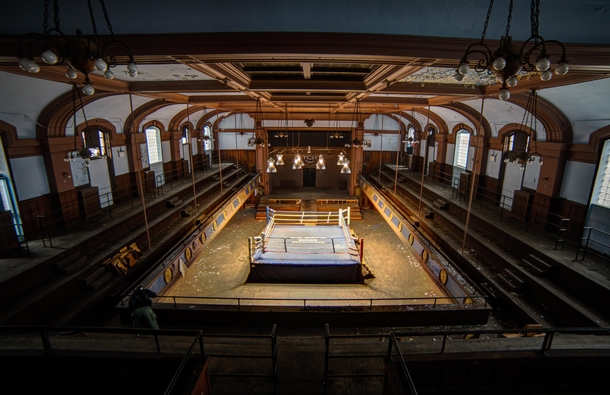 Boxing ring with the lights on For the complete set wwwfbcombaltimoreurbex