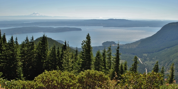 Boy have I missed homeMt Rainier and the Hood Canal as viewed from Mt Walker near Quilcene WA 