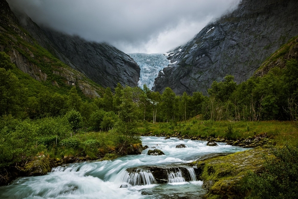 Briksdal Glacier in Norway - Mostly melted away now 