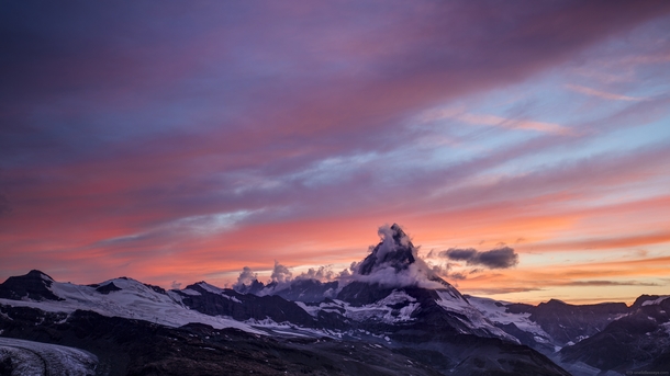 Brilliant Sunset Over the Matterhorn in Summer 