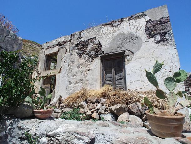 Building in Plaka Village on Milos Island Greece