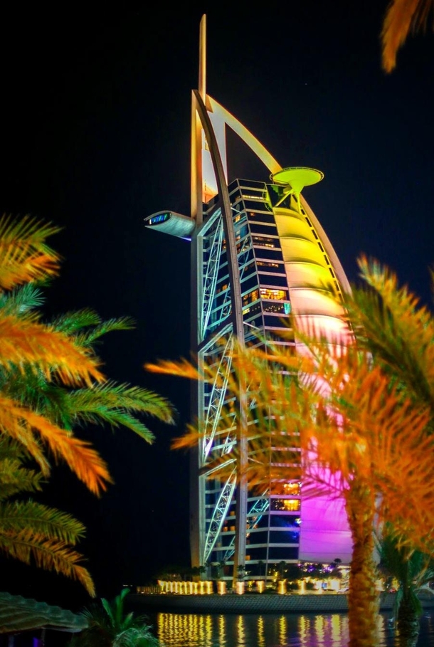 Burj Al Arab by night Dubai UAE