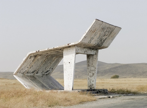 Bus stop in Kazakhstan