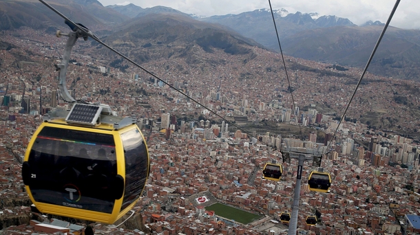 Cable-car transit system over La Paz Bolivia 