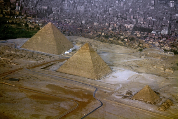 Cairo Egypt and The Great Pyramids of Giza Lucky shot out of the plane writes Tim N 