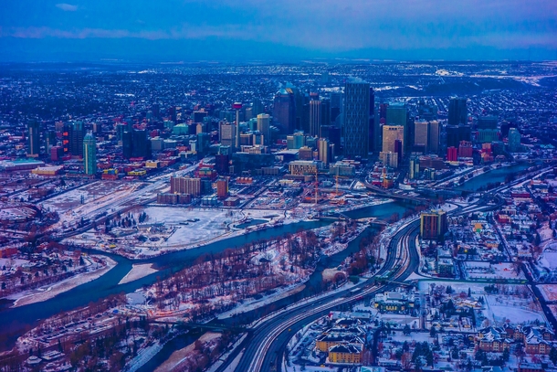 Calgary city in the snow 