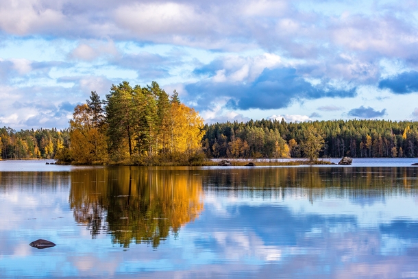 Calm lake at Liesjrvi National Park Finland  gustafssonphoto