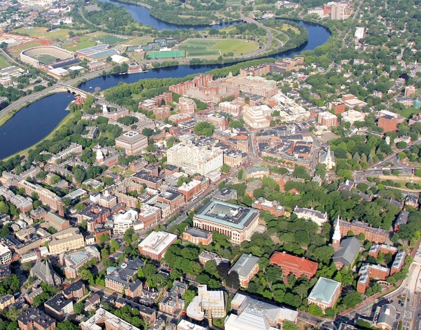 Cambridge Massachusetts from above 