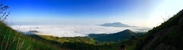 Camping Hills above a blanket of clouds Wayand Kerala India 