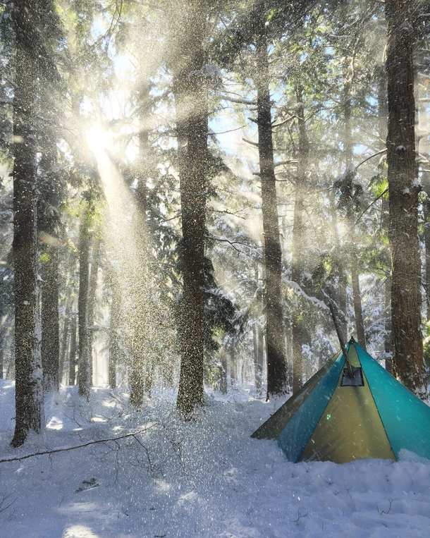 Camping in the Porcupine Mountains UP of Michigan during New Years 