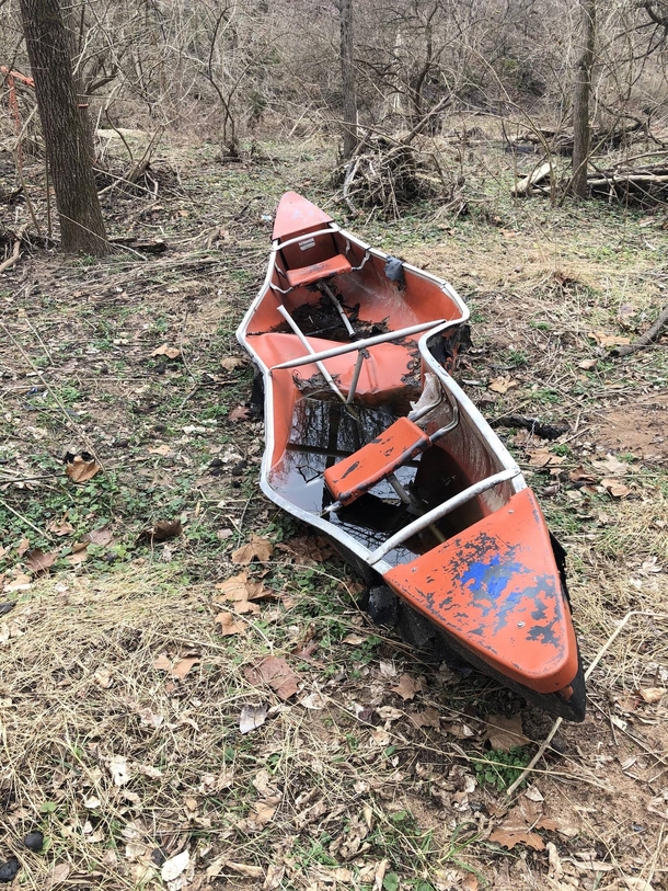 Canoe I found while hiking near a creek