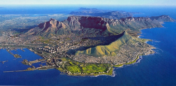 Cape Town South Africa from the sky