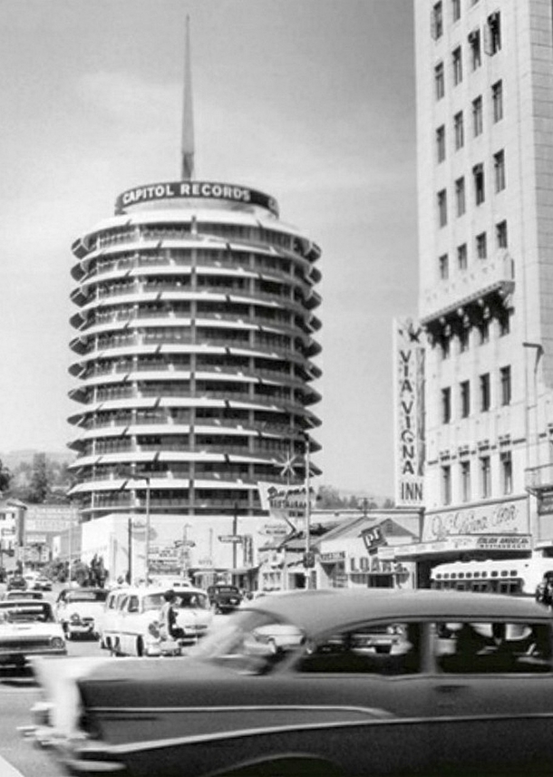 Capitol Tower near Hollywood and Vine in the s