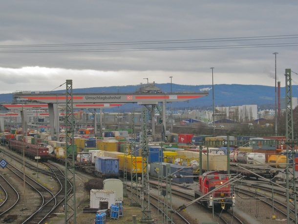 Cargo loading rail yard - Germany 