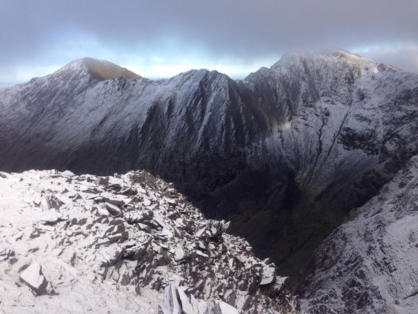 Carrauntoohill Irelands highest mountain Cold winter hike on some sketchy terrain  