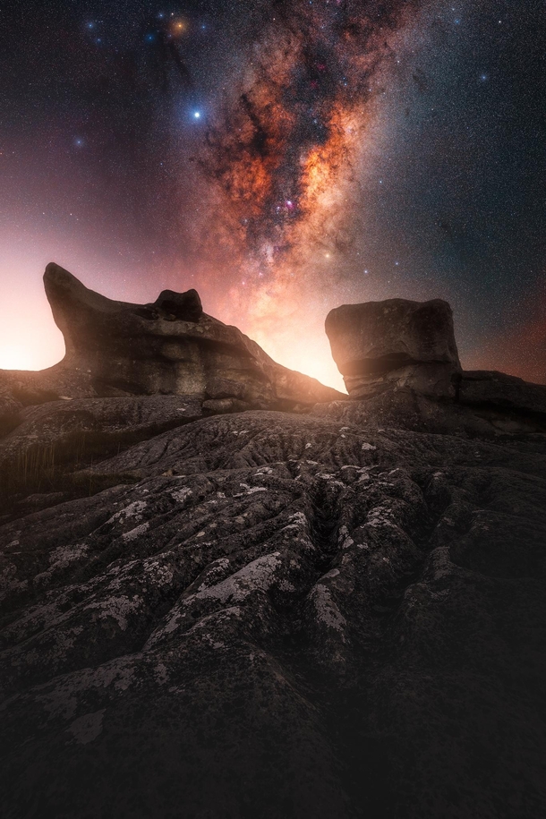 Castle Hill Rocks amp Milky Way a composite image 