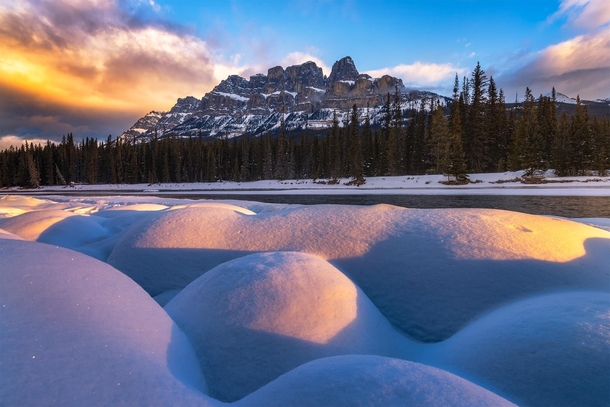 Castle Mountain in Banff National Park Canada 