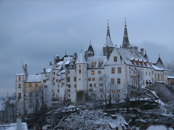 Castle with winter background  By unknown