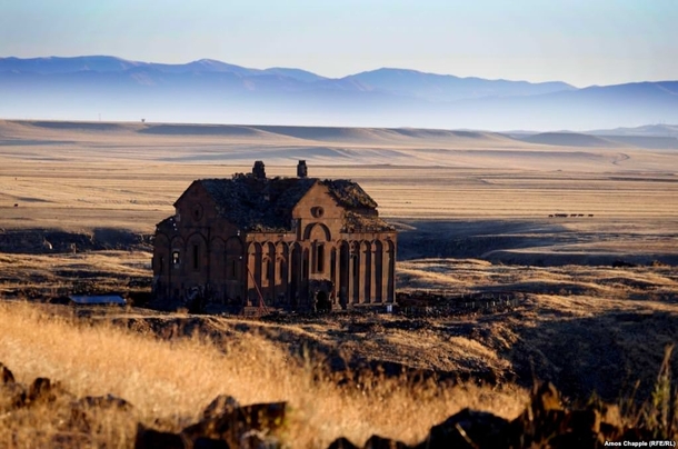 Cathedral of Ani completed in the early th century located in present-day eastern Turkey on the border with modern Armenia 