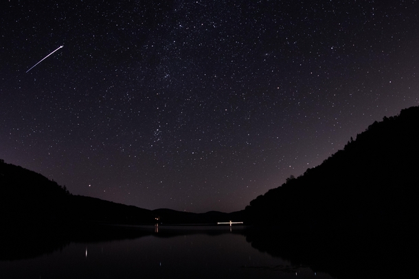 Caught a shooting star while photographing the Milky Way 