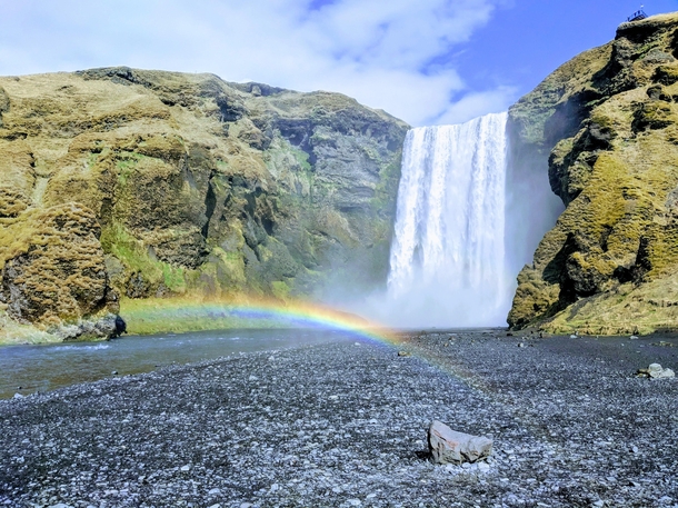 Caught Skogafoss Iceland on a sunny day perfect for rainbows 
