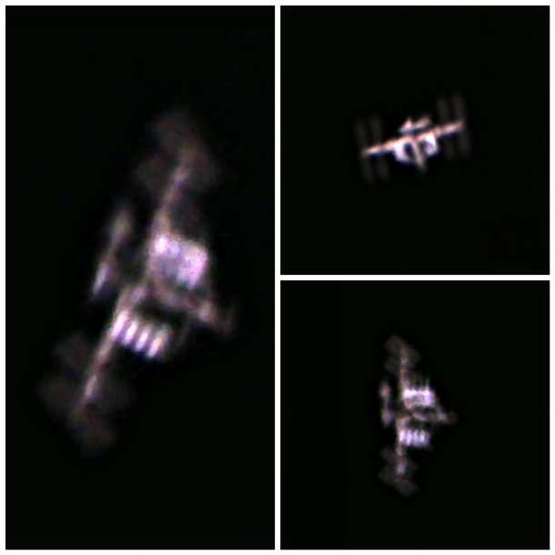Caught the space station with a  webcam on my telescope 
