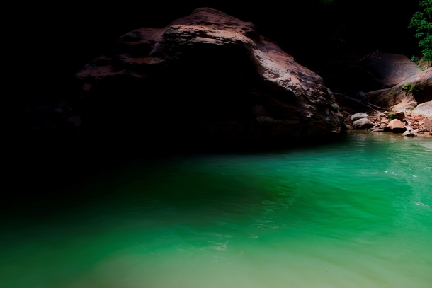 Cave like spot found on the Narrows Zion NP 