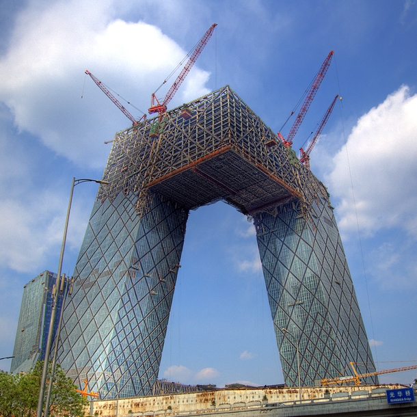 CCTV Headquarters under construction Beijing April  Still amazed that they managed to make a building like this very unique very impressive 