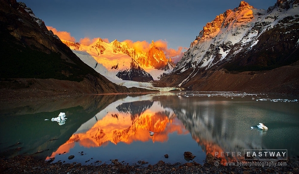 Cerro Torre Glacier Lake in Patagonia Photo by Peter Eastway 