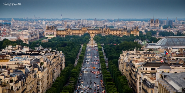 Champs Elyses and the Louvre Paris 