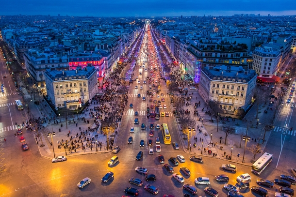 Champs-lyses at Dusk - Paris France 