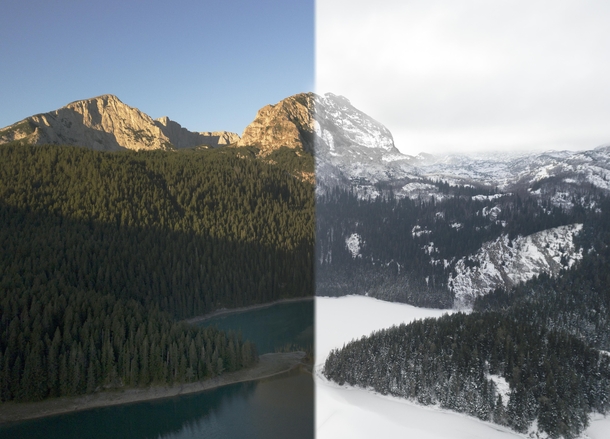 Change of seasons at Durmitor mountain Montenegro  months and  days between these shots 
