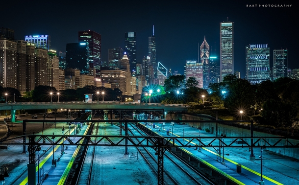 Chicago agleam with lights  Photographed by Bart Palka