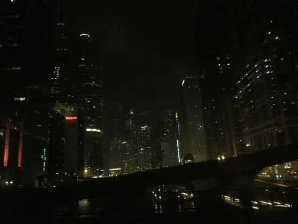 Chicago at night from a bridge taken two years ago 
