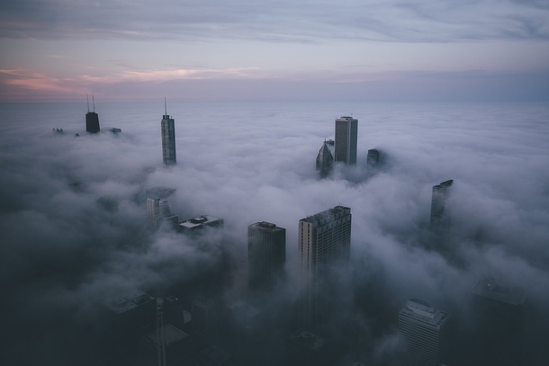 Chicago covered in Fog -- by Michael Salisbury  x