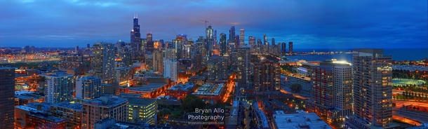 Chicago Magic Hour Sunset Panorama 