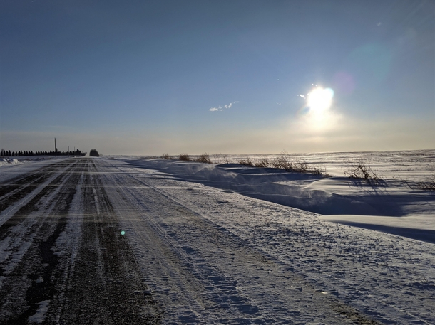Chilly Alberta drive home - 