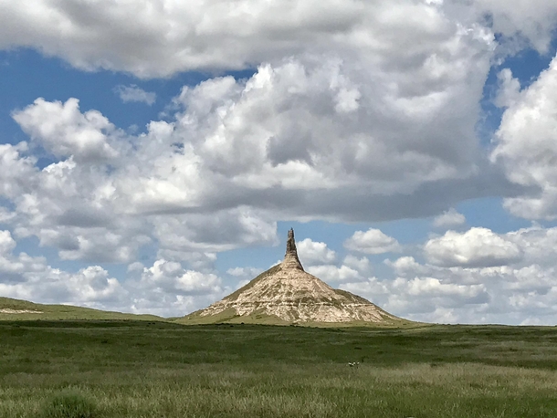 Chimney Rock located in Morrill County Western Nebraska USA OC