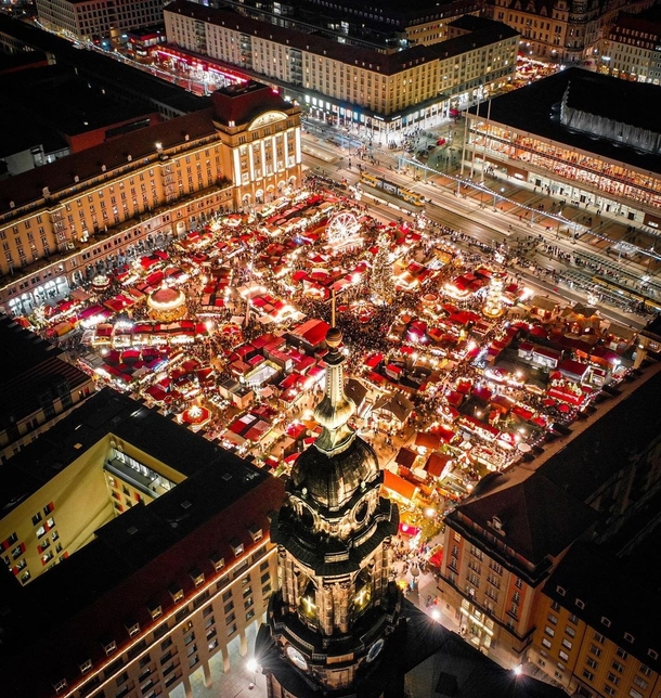 Christmas Market held last year at the Altmarkt Square in Dresden Saxony Germany 