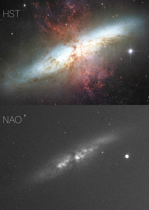 Cigar Galaxy - NAO my observetory vs HST Hubble Space Telescope