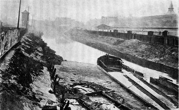 circa  photo of Buffalo NYs abandoned Hamburg Canal a horrible bed of pestilence that was eventually covered and filled in