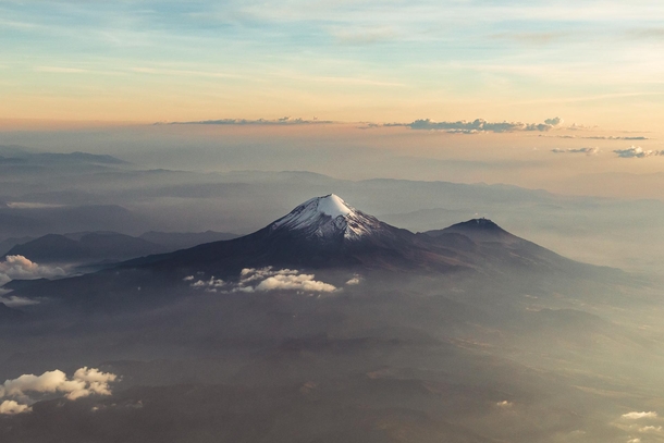 Citlaltpetl Volcano Puebla Mexico Taken during sunset from an airplane 